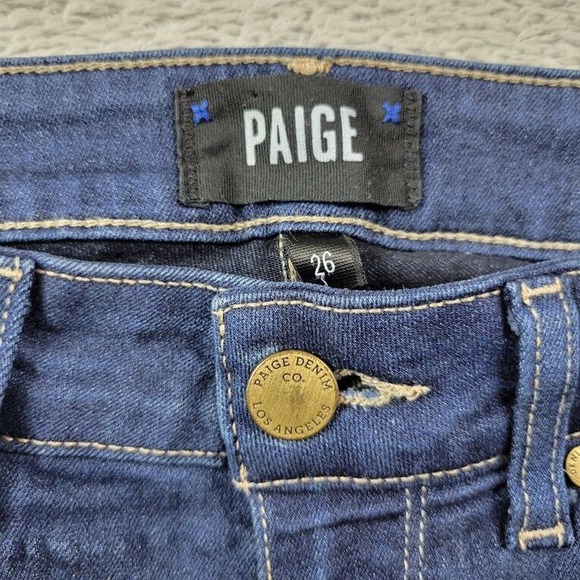 Paige Hoxton Ankle Jeans Womens 26 Blue Mid Rise Skinny Designer Measures 27X27 - Picture 11 of 13